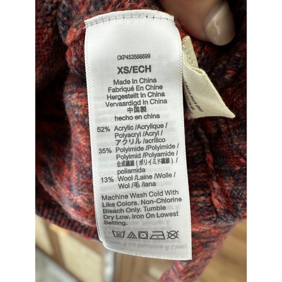 Madewell Space-Dyed Birchmont Side-Button Pullover Sweater Spacedye Sangria XS - Picture 11 of 11